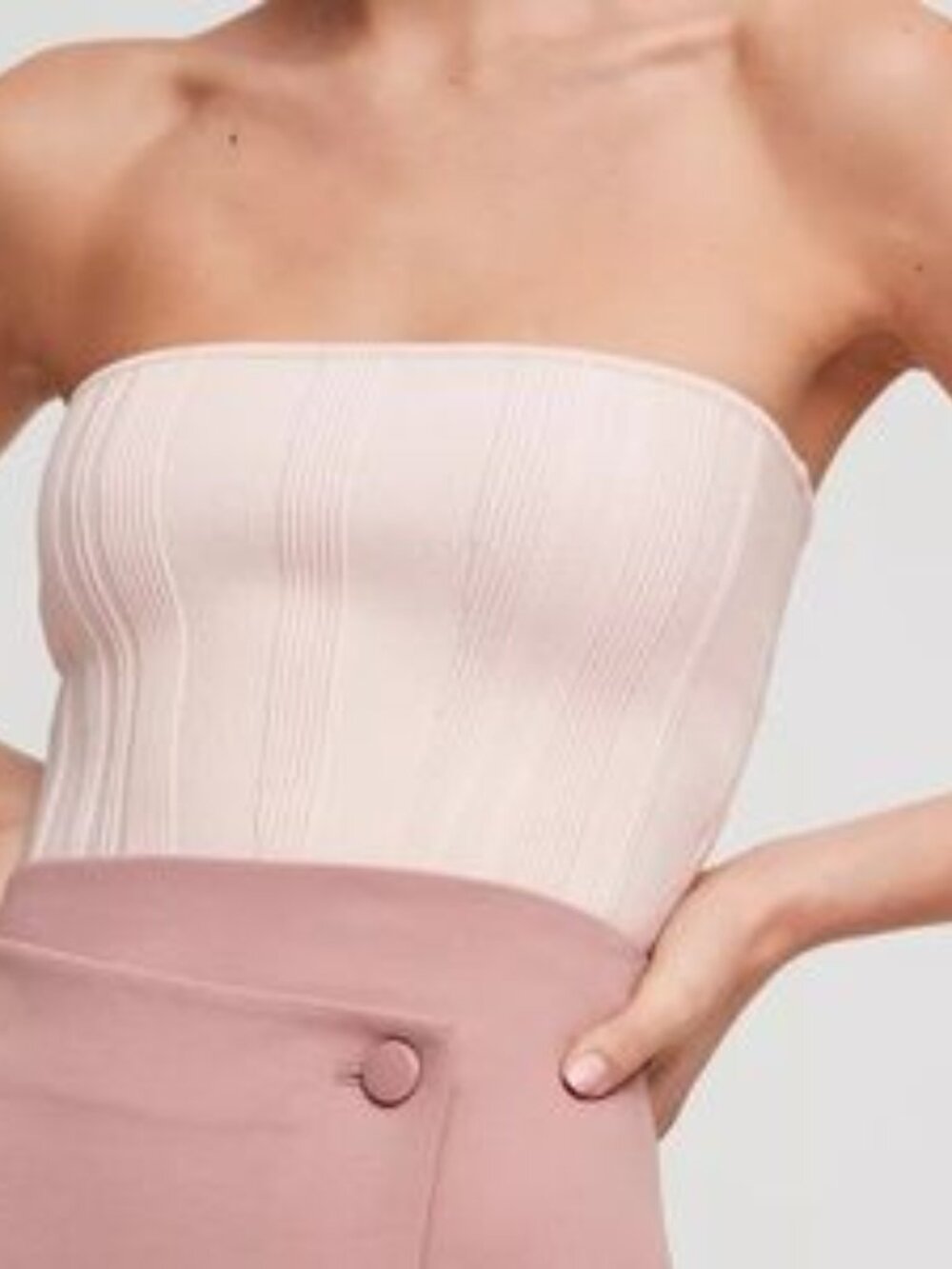 Babaton Pink Bandeau Crop Top | 'Essamba' | Stretchy | Size S